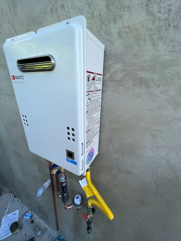 Tankless water heater installation for Pacifica homes